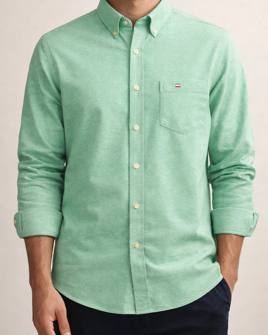 Cotton Oxford Spinning Thin Section of The Summer New Long-sleeved Shirt Men's Casual Slim Long-sleeved Shirt Solid Color Tide Men's Clothing | JRSEE:268d73c8-95e2-49b8-a3e3-5ac9b28cb86c