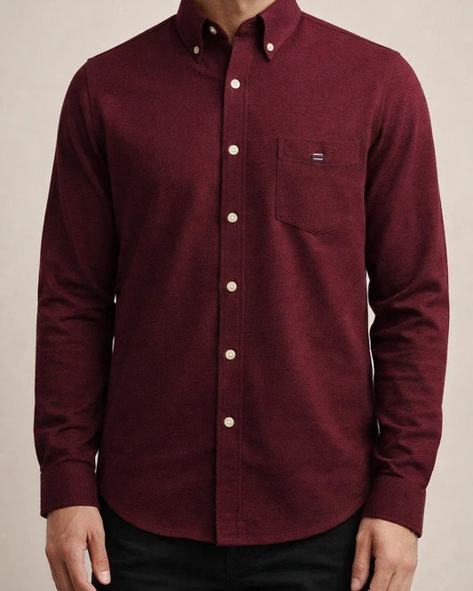 Cotton Oxford Spinning Thin Section of The Summer New Long-sleeved Shirt Men's Casual Slim Long-sleeved Shirt Solid Color Tide Men's Clothing | JRSEE:bca7b852-2943-4b76-a8e9-001e8efc59c1