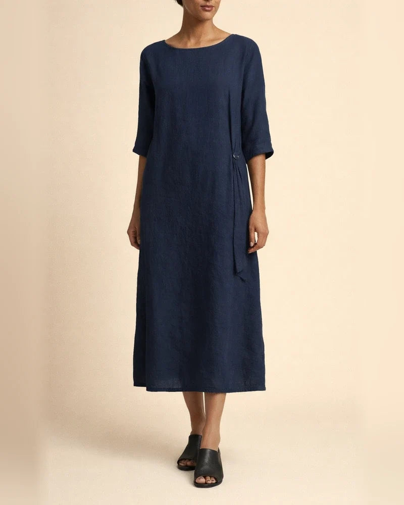 Crew Neck 3/4 Sleeve Casual Solid Casualdress | JRSEE:488e0710-c125-4a75-bce3-7178b8de3f40