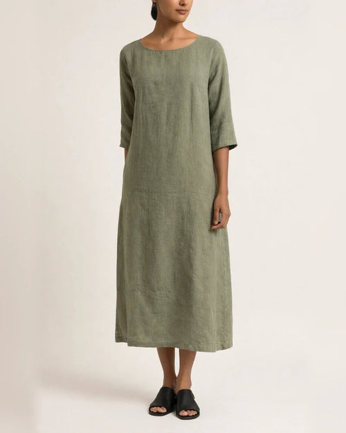 Crew Neck 3/4 Sleeve Casual Solid Casualdress | JRSEE:258c79c2-d8e9-4345-95b1-94b23334d037