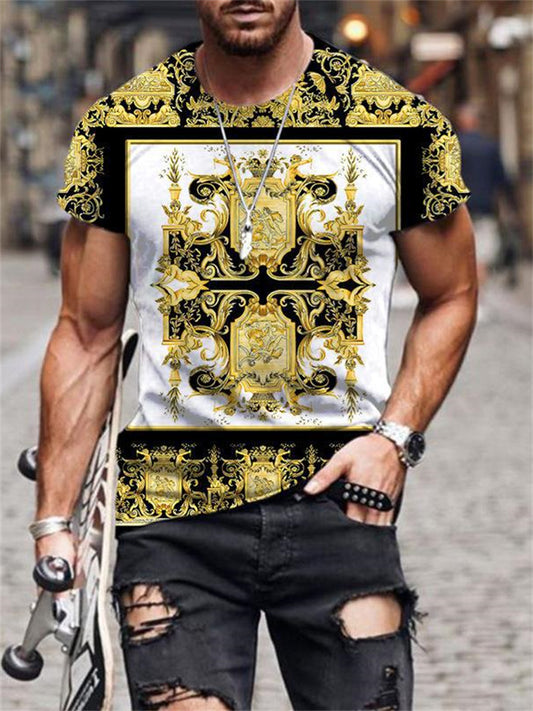 3D Digital Printed T-Shirt Men's Summer Animal Printed Short Sleeve