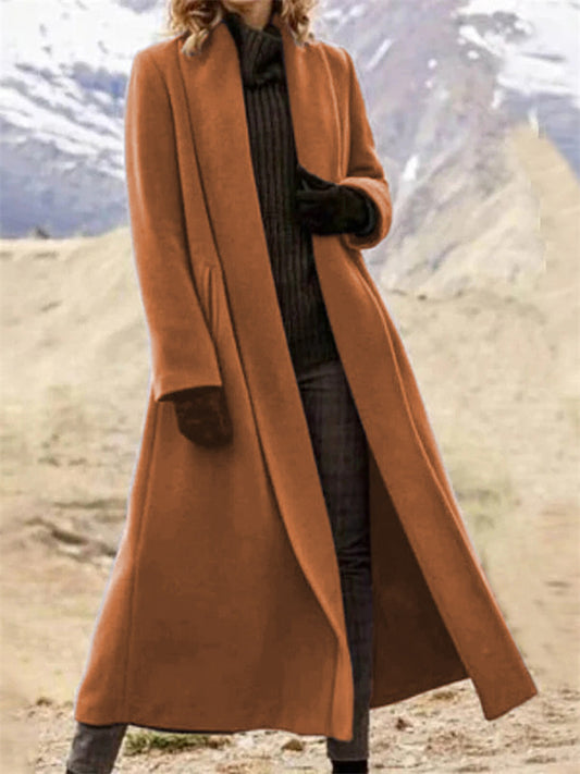 Women's Long Coat Oversized Jacket Casual Woolen Trench Coat