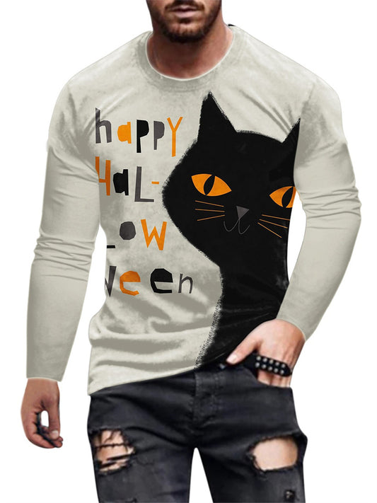 Spring/Summer Men's Long-Sleeved New 3D Printed T-shirt Fashion