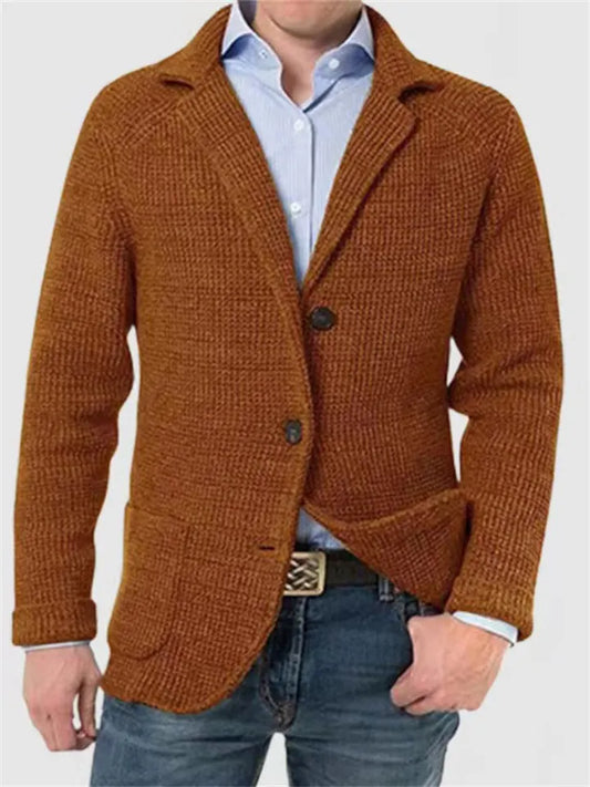 Men's Fall and Winter Stand-up Cardigan Suit Casual Knitted Jacket Jacket