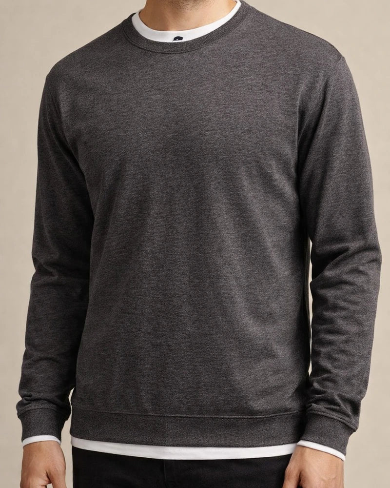 Daily Long-sleeved Round Neck Sweater Men's Men Loose Drop Shoulder Pullover Gray Blue Blue S-XXL | JRSEE:3222a870-45c1-47b7-9fb2-1b49d4a4fa51
