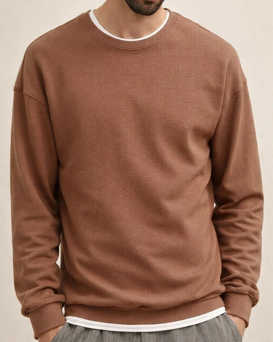 Daily Long-sleeved Round Neck Sweater Men's Men Loose Drop Shoulder Pullover Gray Blue Blue S-XXL | JRSEE:94696f69-bb39-4c8e-86e5-d7acff742492