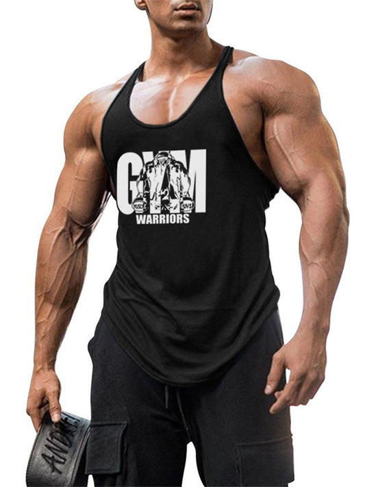 Men's Tank Top Vest Top Undershirt Racer Back Tank Top Graphic Letter U Neck Sport Daily Sleeveless Clothing Apparel Fashion Muscle Workout