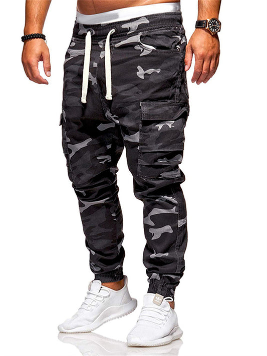Men's Cargo Pants Sweatpants Joggers Trousers Jogging Pants Drawstring Elastic Waist Multi Pocket Camouflage Sports Outdoor Casual Black Camouflage Green Micro-elastic