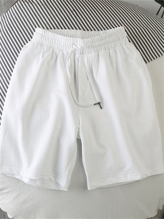 Men's Active Shorts Casual Shorts Pocket Drawstring Elastic Drawstring Design Solid Color Comfort Breathable Short Sports Outdoor Casual Daily Fashion Streetwear Black Blue Micro-elastic