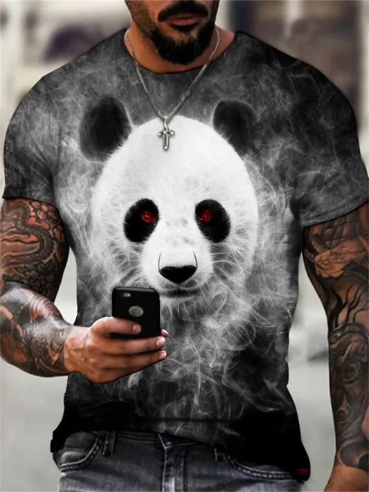Cartoon Men's T-shirts 3d Sunglasses Panda T Shirt For Men F
