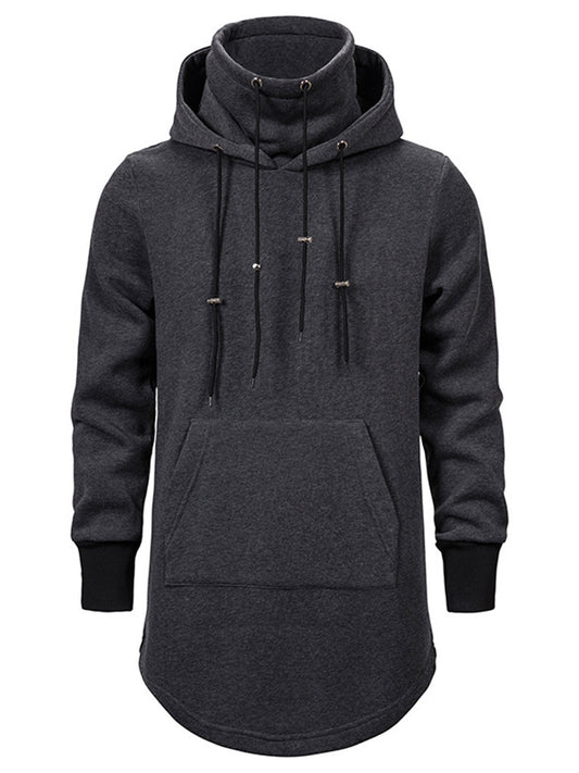 Solid Color Men's Models Casual Long-sleeved Sweater Pullover Men's Sweater Medium-length Hooded Loose Jacket