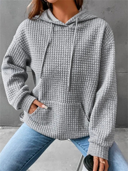 Autumn and Winter Women's New Round Neck Long-sleeved Tops Solid Color Sweater