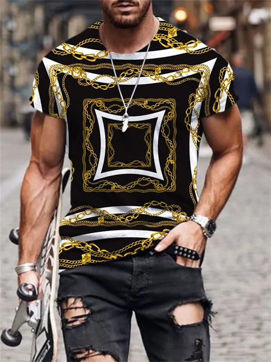 Men's Casual Short-Sleeve 3D Digital Print T-Shirt