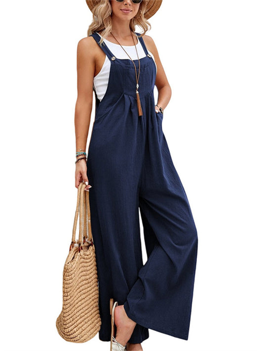 Women's Solid Color Casual Strappy Pants Solid Color Strappy Pants