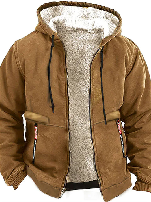 Men's Hoodie Full Zip Hoodie Wine Army Green Navy Blue Blue Brown Hooded Color Block Sports & Outdoor Sports Streetwear Hot Stamping Fleece Basic Casual Thin fleece Winter Clothing Apparel Hoodies