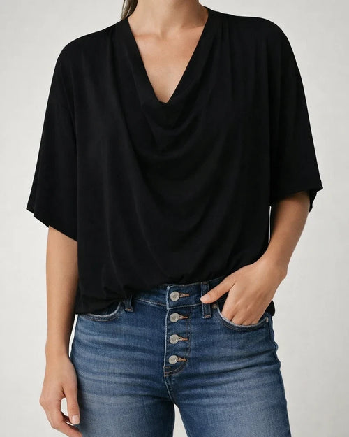 Europe and The United States Chiffon Solid Color Shirt Loose V-neck Flared Sleeves Casual Shirt T-shirt Women | JRSEE:94330b12-b7fd-4bb7-b703-a0a1d1401916