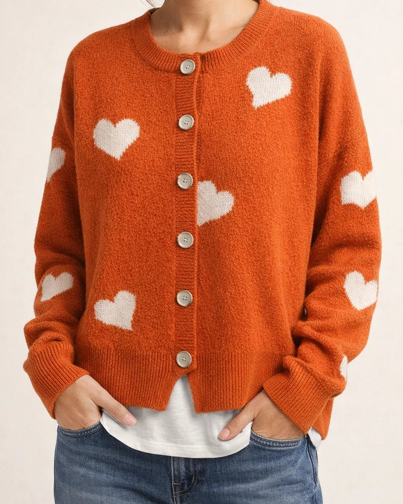 Europe and The United States in The Fall and Winter New Women's Knitwear Love Print Cardigan Sweater | JRSEE:1c61759f-d0a0-43c8-9e13-5217eb4b9097