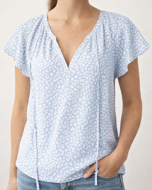 Europe and The United States Summer Women's Floral Casual V-neck Chiffon Shirt Loose Simple Short-sleeved Blouse | JRSEE:cabe46c3-6c35-4529-b9f5-6c7b0746147c