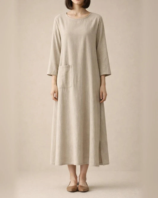 Explosive Cotton Linen Dress Mid-length Arts and Culture Retro Long-sleeved Mori Girl Department Large Size Women's Clothing | JRSEE:de99b989-10b6-41f2-9a90-f2fdf7f91e6e