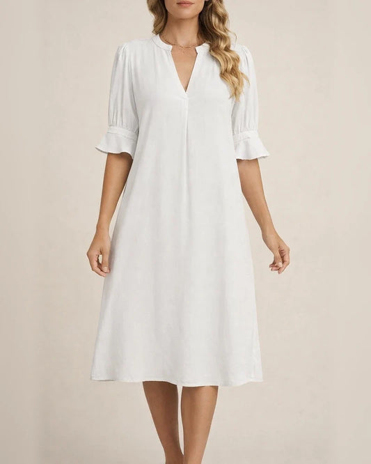 Explosive Doll Dresses In Europe and The United States New Women's Square Neck Silky Shrink Pleated Ruffle Sleeves High Waist Loose Dresses | JRSEE:803b05fb-7fbb-4a39-b117-0ff1ea2cc29b