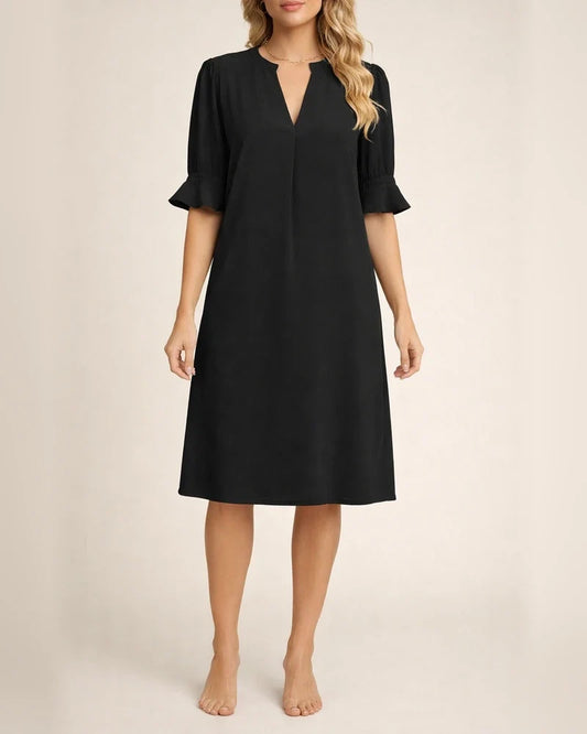 Explosive Doll Dresses In Europe and The United States New Women's Square Neck Silky Shrink Pleated Ruffle Sleeves High Waist Loose Dresses | JRSEE:75e65ac3-8fce-4020-9b6e-596d9c031498