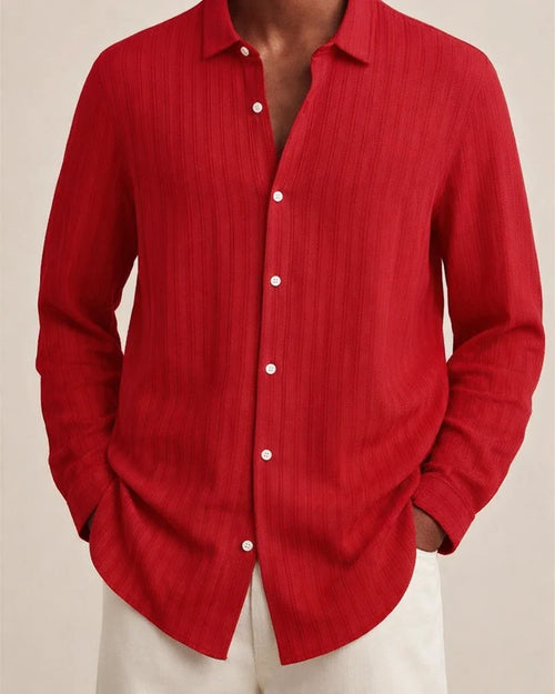Explosive Four Seasons Long-sleeved Lapel Loose Type Buttons Cotton Linen Striped Cardigan Shirt Men's Clothing | JRSEE:a1e2e63b-91c8-4197-9b7f-4e8e2c9cc296