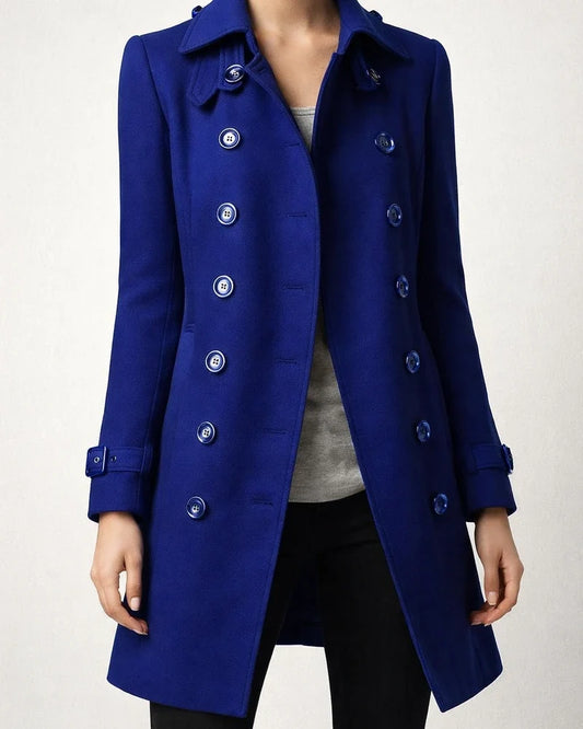 Explosive Solid Color Autumn and Winter Temperament Commuter Tweed Women's Coat Double-breasted Nicolette Jacket | JRSEE:03ad5740-65fe-4955-b2bc-bb6d2c63ff0e