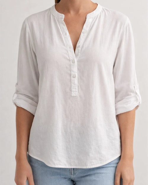 Explosive Solid Color Pullover Five-point Sleeve Short-sleeved Collar Loose Button Commuter Intellectual Style Shirt Tops Female | JRSEE:5774fe61-2b87-4d78-acd8-cdb7aed9bfd0