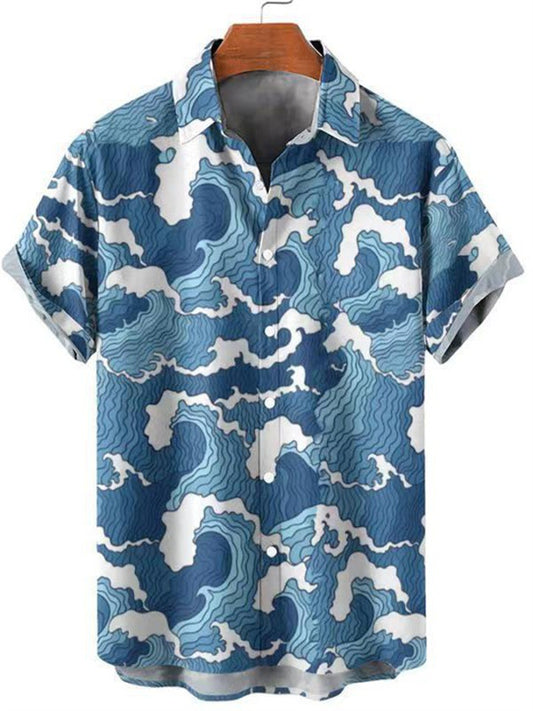 Summer New Men's Fashion Hawaii Short Sleeve Shirt 3D Casual Loose Shirt