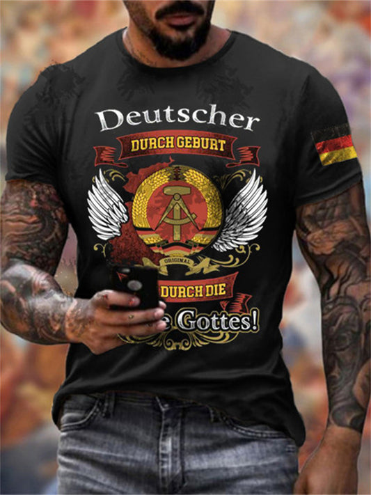 Printed DEUTSCHER Men's Cotton Short Sleeve