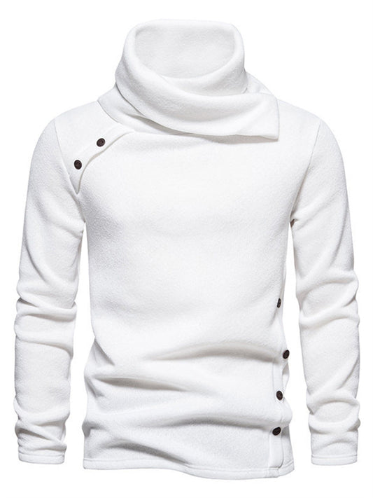 The Basic Public Men's Knit Sweater Men's British Style Casual Warm Pile Collar Turtleneck Sweater Sweater