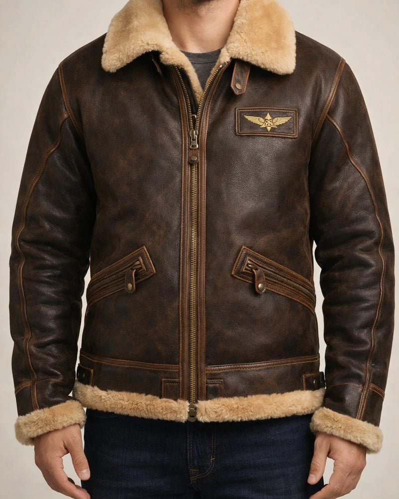 Fall and Winter Brown Men's Lapel Casual PU Leather Jacket Padded Jacket | JRSEE:d7056785-8d70-4443-84e2-627517429f37
