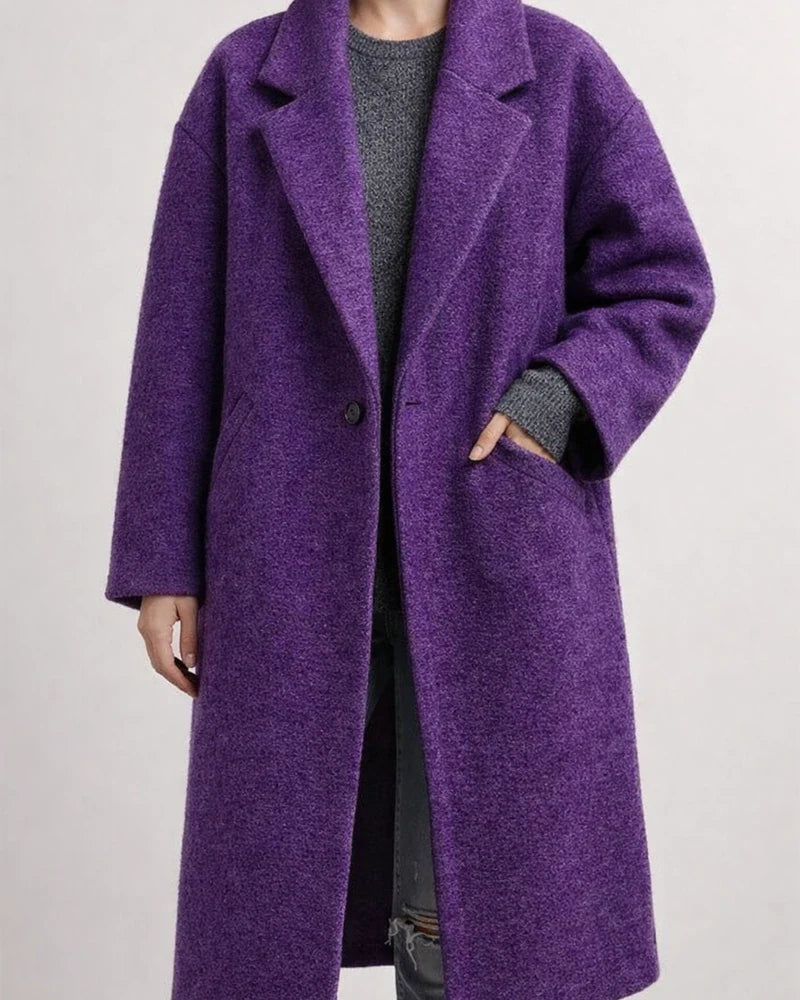 Fall and Winter Long Tweed Jacket Temperament Commuter Without Belt Lapel Loose Type Tweed Jacket Female | JRSEE:2e0fec4c-ce6e-4e07-bf9d-209920b7efd8
