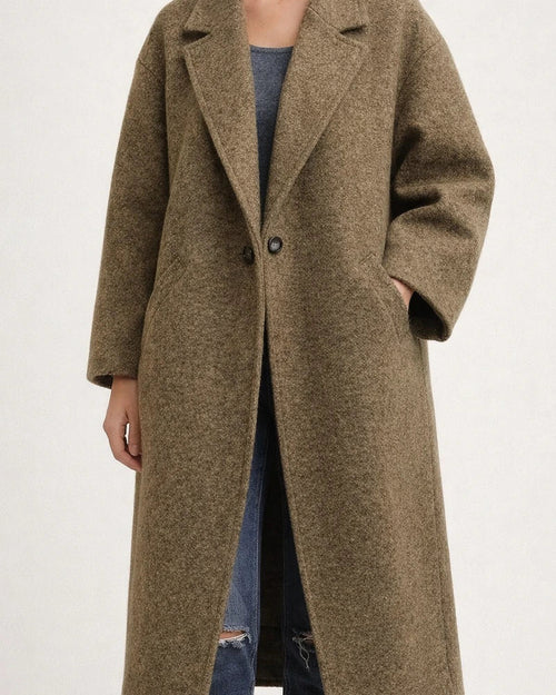 Fall and Winter Long Tweed Jacket Temperament Commuter Without Belt Lapel Loose Type Tweed Jacket Female | JRSEE:582197bf-5b97-49ee-9ef1-307f3c814d9d