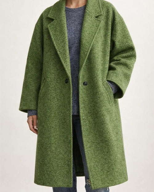 Fall and Winter Long Tweed Jacket Temperament Commuter Without Belt Lapel Loose Type Tweed Jacket Female | JRSEE:5e77cb0b-2614-4fe7-9a5e-8aae5086ed6d
