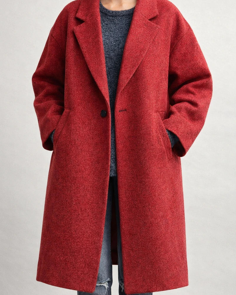 Fall and Winter Long Tweed Jacket Temperament Commuter Without Belt Lapel Loose Type Tweed Jacket Female | JRSEE:575be1bf-d328-472e-91e6-8bd60d6b5d21