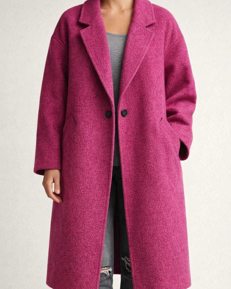 Fall and Winter Long Tweed Jacket Temperament Commuter Without Belt Lapel Loose Type Tweed Jacket Female | JRSEE:fc0aa5b4-57a6-428a-9d34-623fc746b8d8