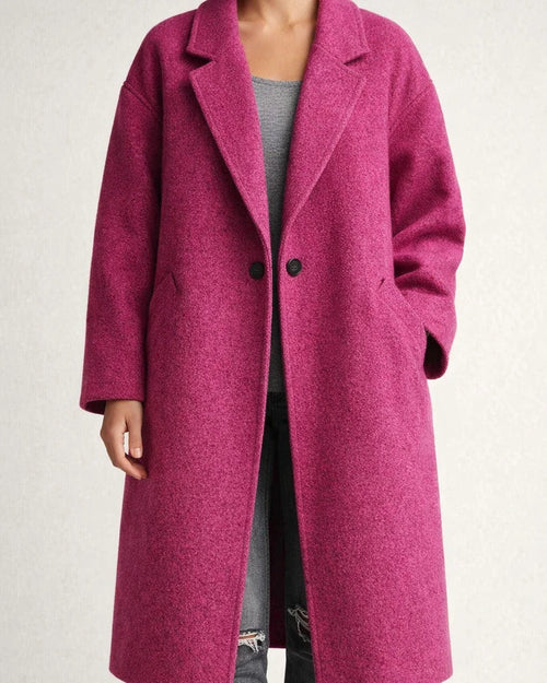 Fall and Winter Long Tweed Jacket Temperament Commuter Without Belt Lapel Loose Type Tweed Jacket Female | JRSEE:fc0aa5b4-57a6-428a-9d34-623fc746b8d8