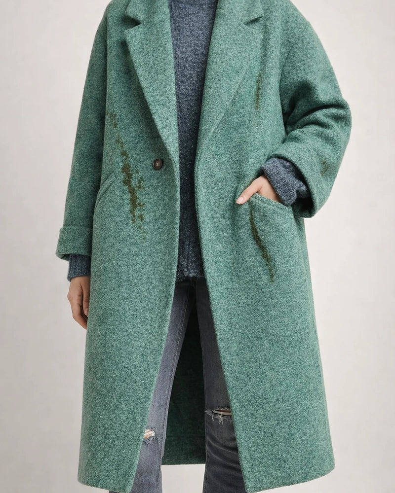 Fall and Winter Long Tweed Jacket Temperament Commuter Without Belt Lapel Loose Type Tweed Jacket Female | JRSEE:0541763e-9727-42f2-bd06-b32e1a509967