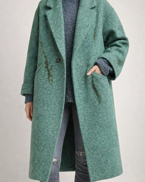 Fall and Winter Long Tweed Jacket Temperament Commuter Without Belt Lapel Loose Type Tweed Jacket Female | JRSEE:0541763e-9727-42f2-bd06-b32e1a509967