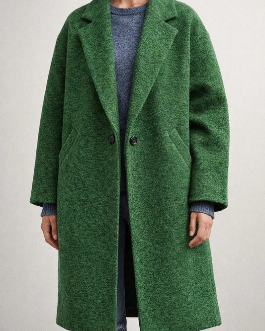 Fall and Winter Long Tweed Jacket Temperament Commuter Without Belt Lapel Loose Type Tweed Jacket Female | JRSEE:efd255a0-e225-4dc7-b536-ca26c5f35954