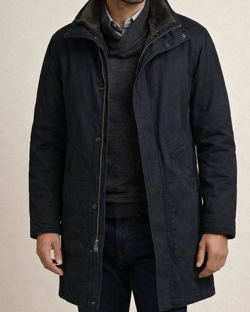 Fall and Winter Men's Mid-length Fur One Paragraph Tweed Coat Jacket | JRSEE:16ac1f18-5d11-4255-9ffe-db24b624c2c9
