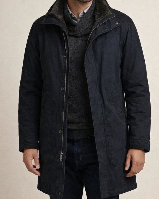 Fall and Winter Men's Mid-length Fur One Paragraph Tweed Coat Jacket | JRSEE:16ac1f18-5d11-4255-9ffe-db24b624c2c9