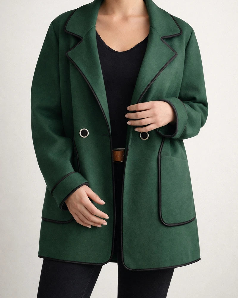 Fall and Winter New Fashion Women's Temperament Suit Collar Double-sided Tweed Jacket | JRSEE:dbf79394-3493-439a-ad28-ccf7281dfb8e