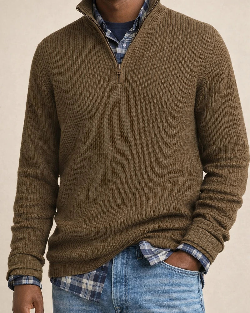 Fall and Winter New Men's Business Casual Loose Zipper Collar Sweater | JRSEE:e502d7af-4e1e-4f33-a825-96b640ffcb94