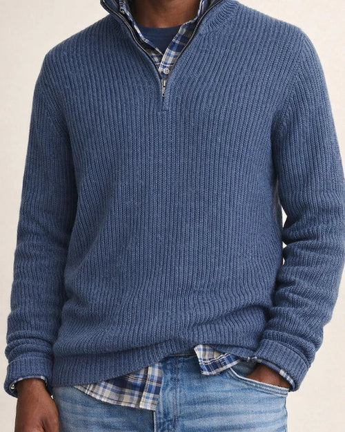 Fall and Winter New Men's Business Casual Loose Zipper Collar Sweater | JRSEE:f98ec490-9caa-4ee1-adc5-d40e1e3c55b4