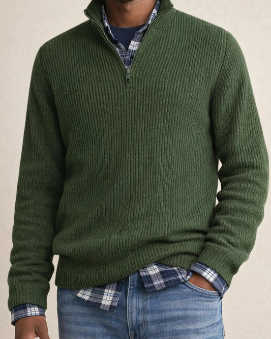 Fall and Winter New Men's Business Casual Loose Zipper Collar Sweater | JRSEE:c05f59ad-419d-432e-918d-d4c69e4bd395