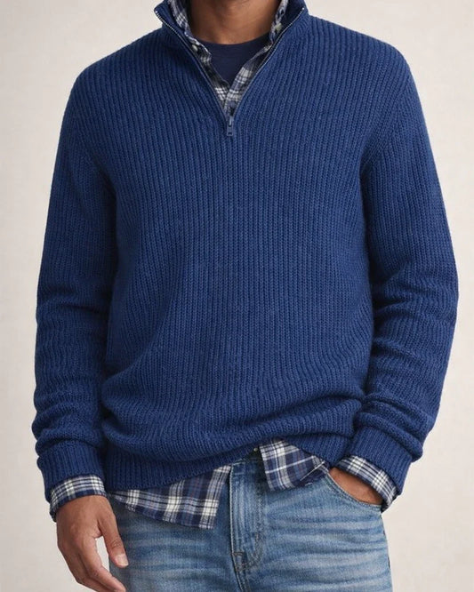 Fall and Winter New Men's Business Casual Loose Zipper Collar Sweater | JRSEE:9c98c1ed-d025-4aba-b9d0-f0084f68c948