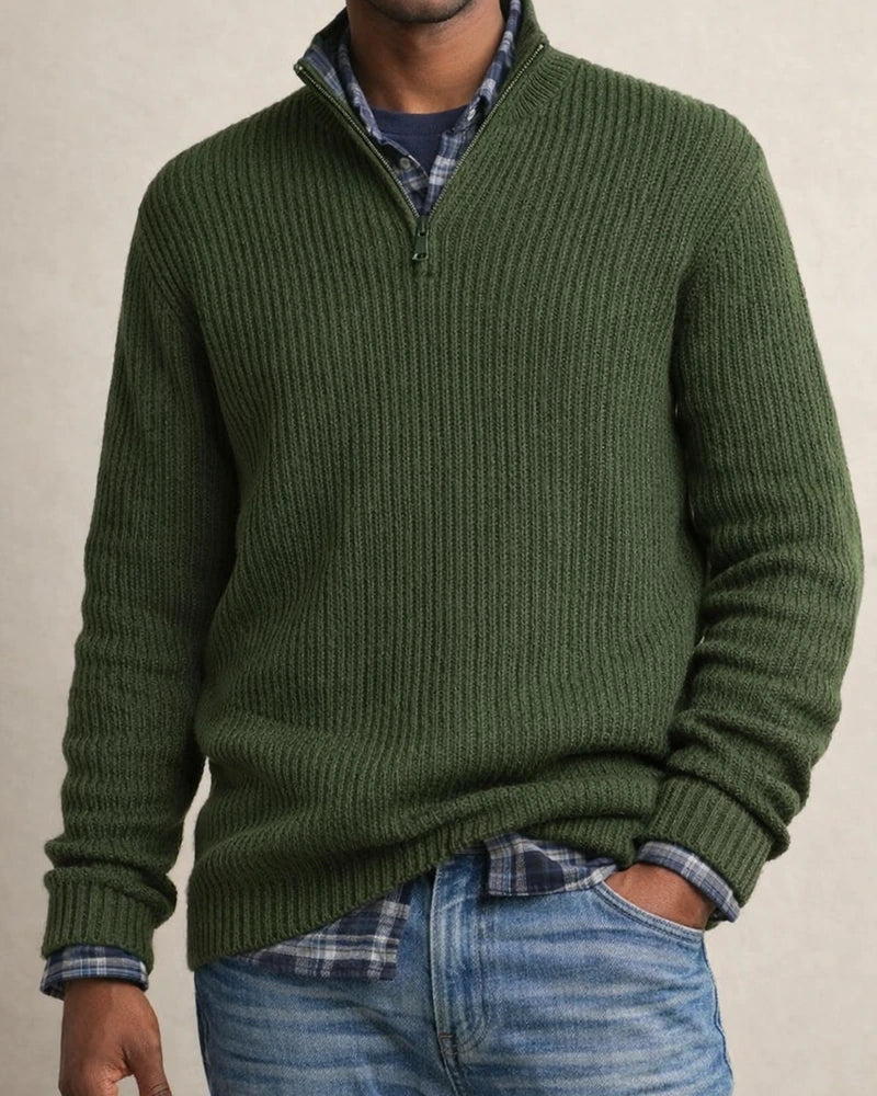 Fall and Winter New Men's Business Casual Loose Zipper Collar Sweater | JRSEE:70ebb6f0-f5be-49c5-92c9-6b85a67549ea