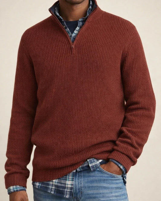 Fall and Winter New Men's Business Casual Loose Zipper Collar Sweater | JRSEE:83433360-015d-4443-82a9-0bfa2deaf317